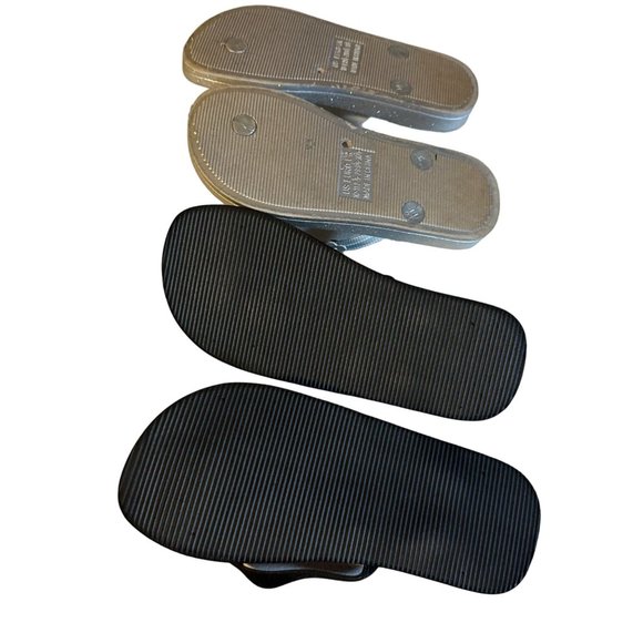 Lot of two sandals Capelli Kids silver floral rhinestone flip flops Roxy Rhinest - Picture 2 of 6